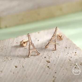 Sterling Silver Eiffel Tower Stud Earrings, 4 of 12