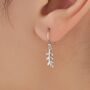Olive Leaf Dangle Earrings In Sterling Silver, thumbnail 1 of 9