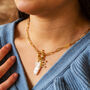 Biwa Pearl And Molten Initial Necklace, thumbnail 1 of 5