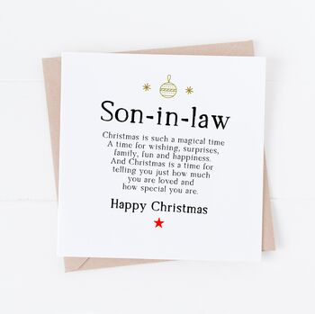Son Or Son In Law Christmas Card, 2 of 3