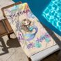 Personalised Mermaid Girl Beach Towel With Name, thumbnail 10 of 12