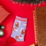 Women's Bamboo Socks Christmas Sloth, thumbnail 2 of 6
