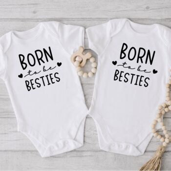 Born To Be Besties Baby Vests, 3 of 8