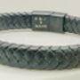 Men's Personalised 'Secret Message’ Black Pu Leather Bracelet, thumbnail 1 of 5