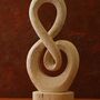 Travertine Musical Note Sculpture, Hand Carved Natural Stone, thumbnail 1 of 2
