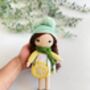 Handmade Crochet Dolls With Lemon Shaped Bag, thumbnail 9 of 12
