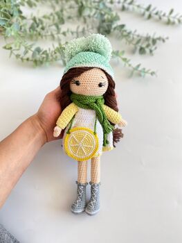 Handmade Crochet Dolls With Lemon Shaped Bag, 9 of 12
