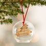 Personalised Festive Car And Tree Glass Dome Bauble, thumbnail 3 of 7