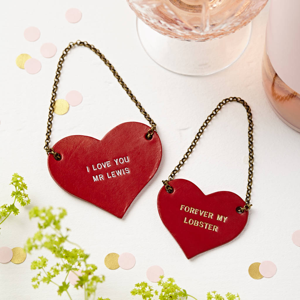 Personalised Leather Couples Bottle Tag, 1 of 3