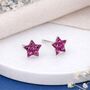Sterling Silver Pink Star Stud Earrings – 5mm, thumbnail 1 of 9