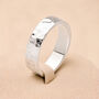 Personalised Flat Sterling Silver Hammered Wedding Ring Band – 5mm, thumbnail 1 of 10