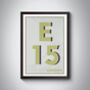 E15 Newham London Typography Postcode Print, thumbnail 8 of 10