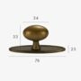 Antique Brass Egg Knob With Backplate, thumbnail 3 of 5