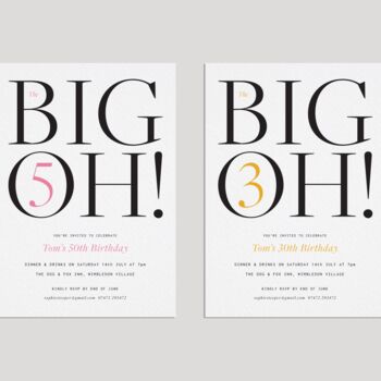 Big Oh! Birthday Party Invitations, 4 of 7