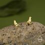 Cute Pigeon Bird Stud Earrings In Sterling Silver, thumbnail 7 of 12