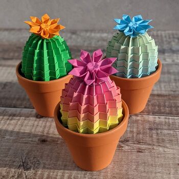 Origami Paper Cactus Plant With Flower, 7 of 7