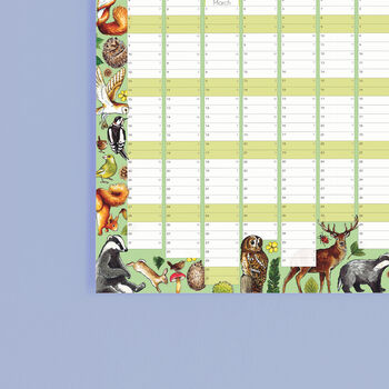 2024 Woodland Animals Wall Calendar And Year Planner, 4 of 5