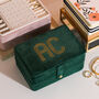 Personalised Velvet Initials Jewellery Box Travel Case For Her, thumbnail 1 of 6