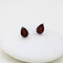 Sterling Silver Genuine Garnet Droplet Stud Earrings, thumbnail 5 of 10