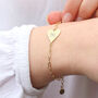 Personalised Silver Or Gold Plated Heart Link Bracelet, thumbnail 1 of 5