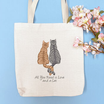 Cat Couple Tote Bag | All You Need Is A Cat, 2 of 5
