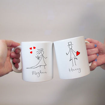 Couples Wedding Pencil Mr And Mrs Mug Set, 6 of 6