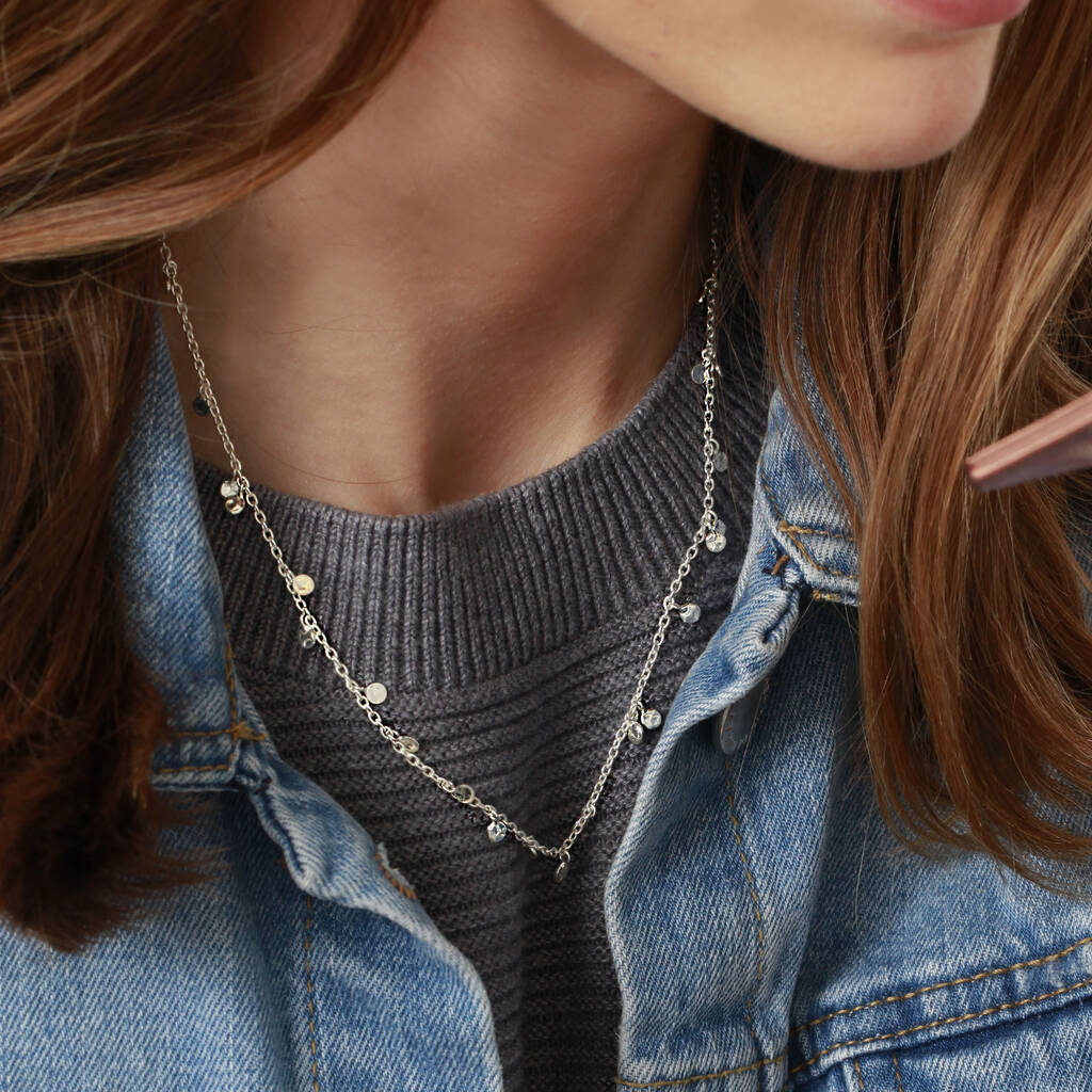 Sterling Silver Drop Chain Necklace By Holly Blake