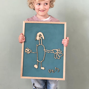 Bespoke Childs Drawing Wooden Wall Art, 5 of 10