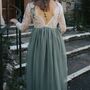 Classic Sage Green Bohemian Flower Girl Dress, thumbnail 2 of 8
