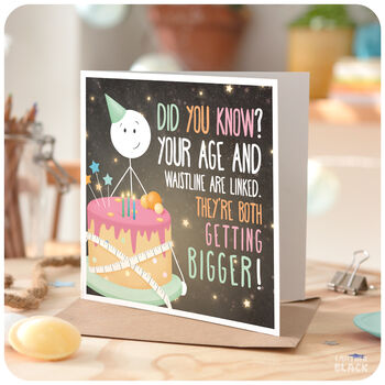 Waistline Funny Cheeky Cake Birthday Card Husband Wife Mum Dad Brother Sister 30 40 50 60 70, 5 of 6