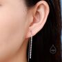 Disk Chain Threader Earrings In Sterling Silver, thumbnail 6 of 9