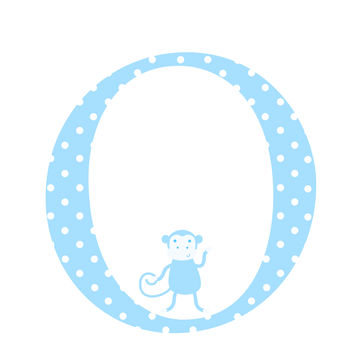 Personalised Wall Letter Stickers Blue Polka, 3 of 4