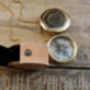 Vintage Replica Brass Pocket Compass With Leather Case, thumbnail 5 of 9