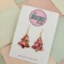 Pink And Gold Christmas Tree Glitter Resin Earrings / Pink Christmas Jewellery / Christmas Gift / Bold Sparkly Pink Holiday Accessory, thumbnail 5 of 12
