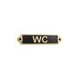 Classic Brass Wc Door Plaque With Black Finish, thumbnail 1 of 6