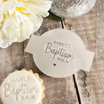 Personalised Baptism Fondant Embosser With Name And Date, 9 of 9