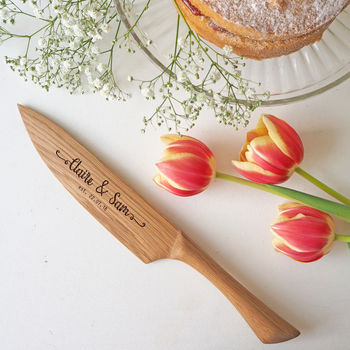 Personalised Wooden Wedding Cake Knife, 3 of 5