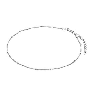 Sterling Silver Bobble Diamond Cut Curb Anklet, 6 of 9