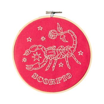 Scorpio Zodiac Embroidery Hoop Kit, 3 of 5