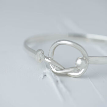 Personalised Sterling Silver Knot Bracelet Bangle, 3 of 6