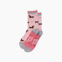 Sausage Dog Hearts Fluffy Bamboo Socks In Pink, thumbnail 3 of 4