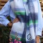 Personalised Chunky Navy Lime Check Hand Felt Scarf, thumbnail 7 of 12