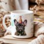 Personalised Brindle French Bulldog Birthday Congratulations Party Mug, thumbnail 1 of 2
