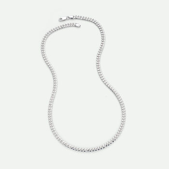 Sterling Silver Curb Chain Cuban Necklace 20 Inch, 3 of 5