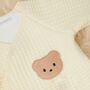 Personalised Lemon Quilted Teddy Bear Boucle Romper, thumbnail 2 of 5