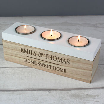 Personalised Wooden Tealight Holder Box, 2 of 6
