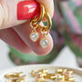 Huggie Hoop Earrings With Heart Birthstone Detail, thumbnail 10 of 11