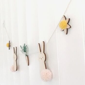 Bunny And Carrot Wooden Garland, 5 of 5