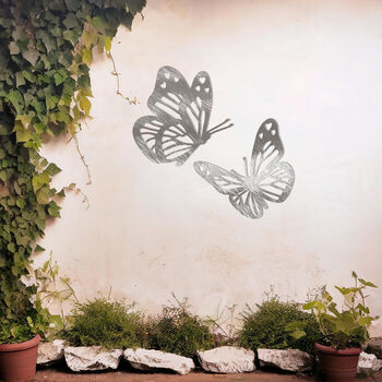 Elegant Butterfly Set Metal Wall Art For Garden Decor Gift, 6 of 10