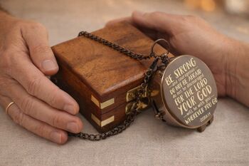 Personalised Baptism Keepsake Bronze Compass, 5 of 10
